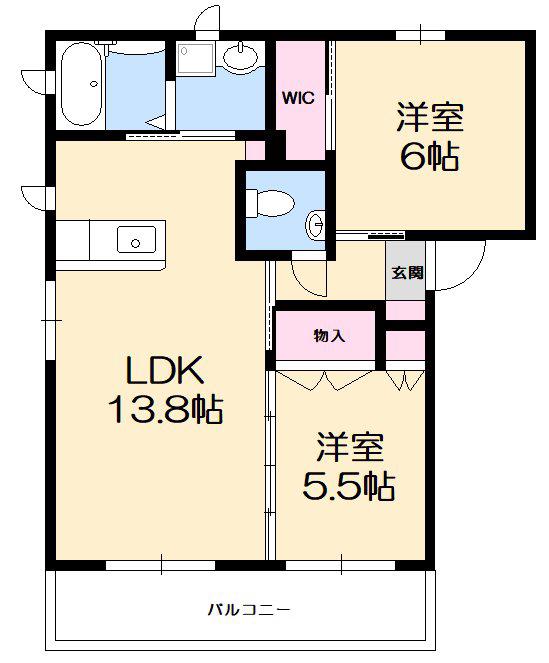 のぞみ古江(2LDK/1階)の間取り写真