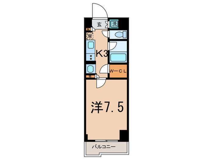  ルーブル三軒茶屋参番館(1K/3階)の間取り写真