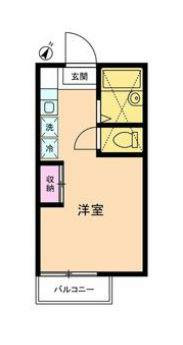 カフー茅ヶ崎(ワンルーム/1階)の間取り写真