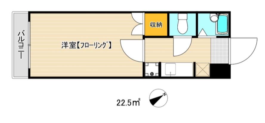 ロワールハイツ(1K/2階)の間取り写真