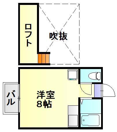 ラ・メール南福岡(ワンルーム/2階)の間取り写真