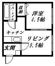 豊岡4.5ハイツ(1DK/1階)の間取り写真