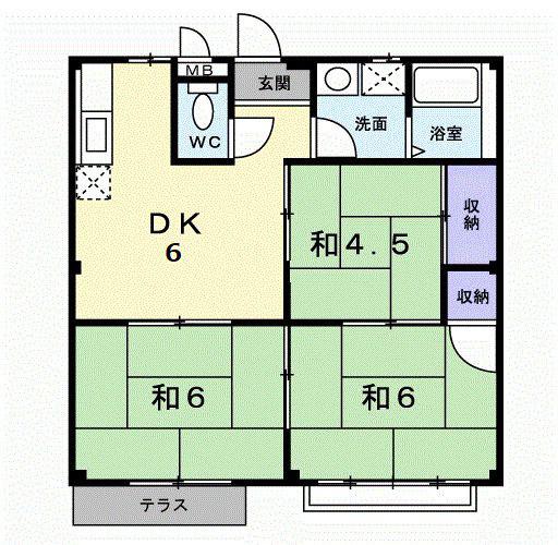 リバーサイドみうらII(3DK/1階)の間取り写真