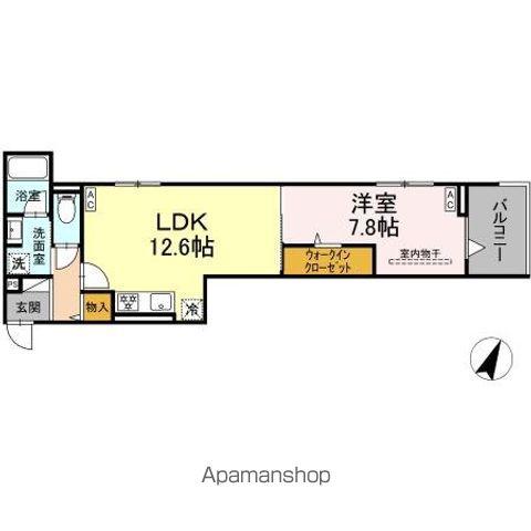 D-NEUK(1LDK/3階)の間取り写真