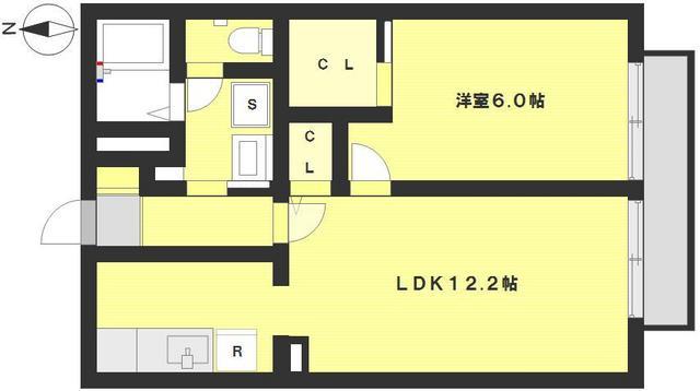 コンフォート北沢(1LDK/1階)の間取り写真
