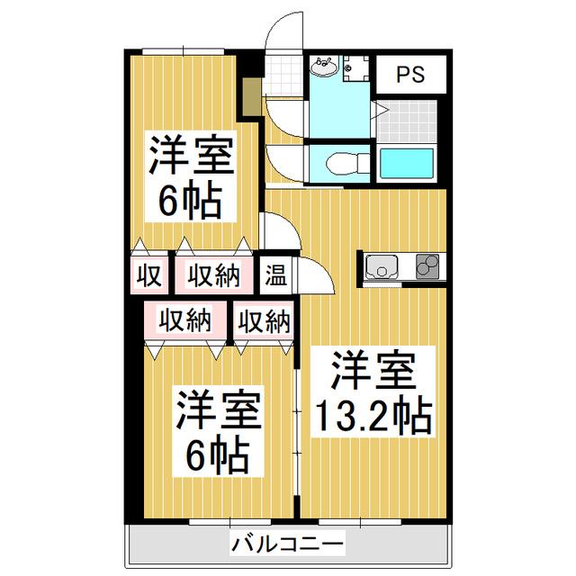 メゾン殿岡21(2LDK/1階)の間取り写真