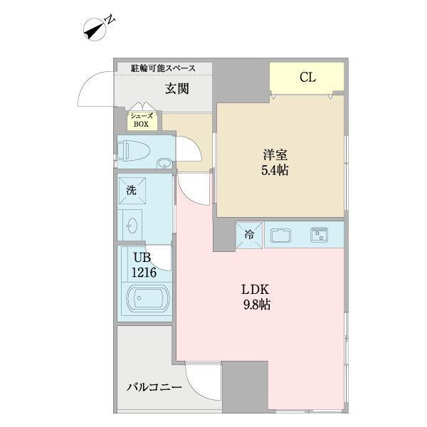 リアン風見(1LDK/2階)の間取り写真