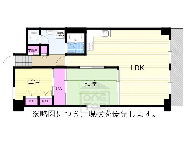 ライオンズマンション第6江坂(3LDK/8階)の間取り写真