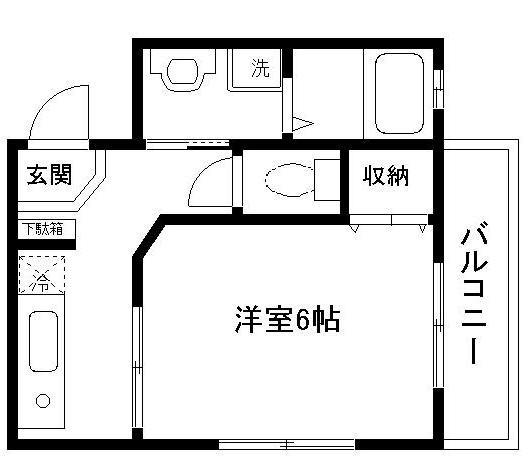 サンエスペランス(1K/2階)の間取り写真