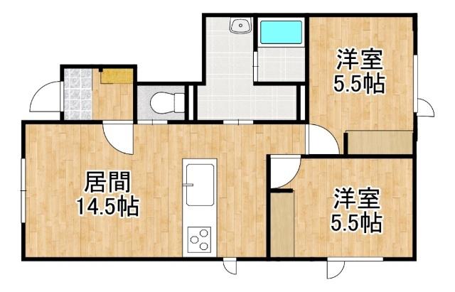 マロードV(2LDK/2階)の間取り写真