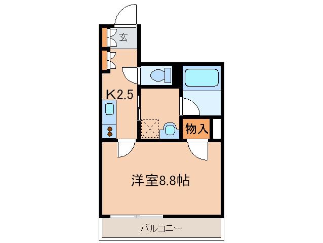 クロスフォート砧(1K/5階)の間取り写真