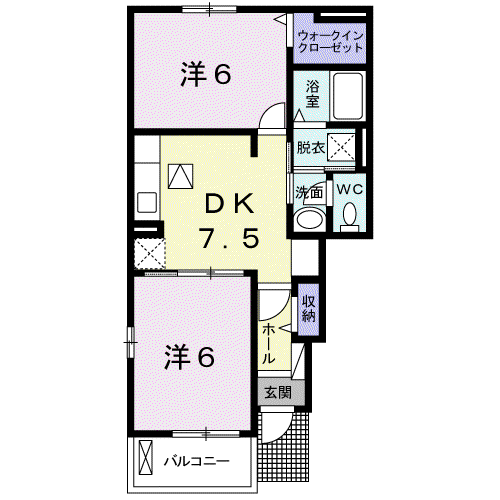 レジュメ南松永(2DK/1階)の間取り写真