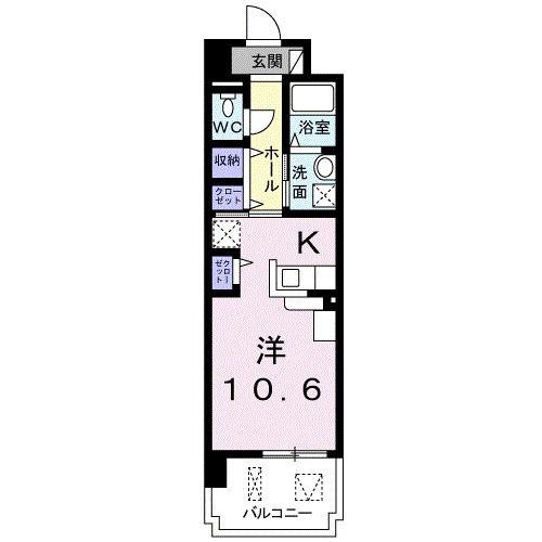 カーサ オリエンターレ(ワンルーム/3階)の間取り写真