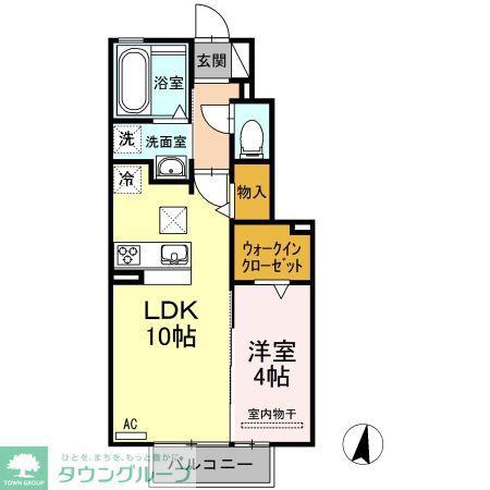 ジーニアスII(1LDK/1階)の間取り写真