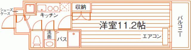 アレグリア カーサ(1K/2階)の間取り写真