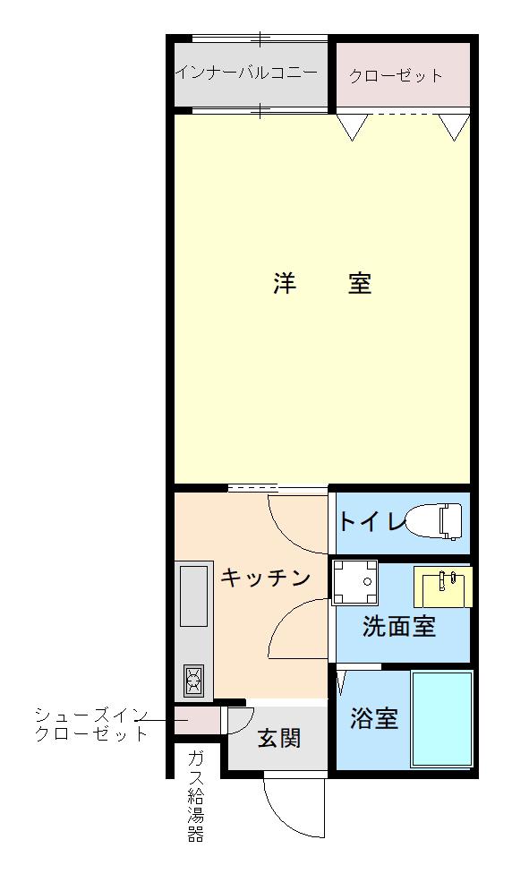 パレットIII(ワンルーム/2階)の間取り写真