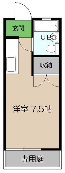 ハイツヤマサキ(ワンルーム/1階)の間取り写真