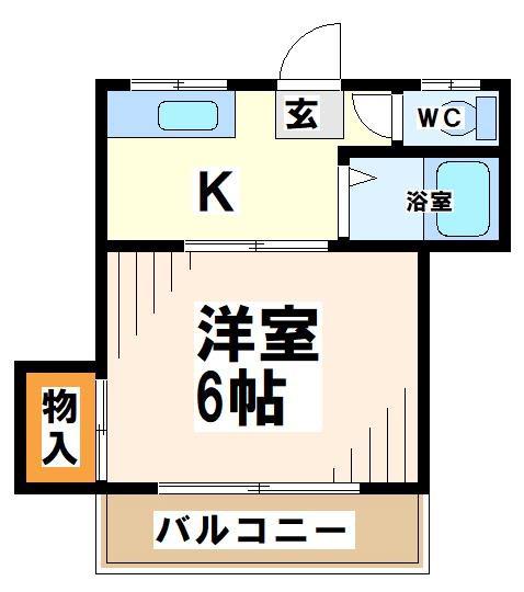 ラフォーレユー(1K/2階)の間取り写真