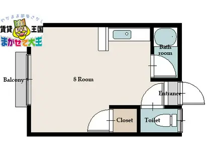 セラリア(ワンルーム/1階)の間取り写真