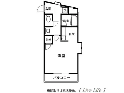 メゾンロワール(1K/4階)の間取り写真