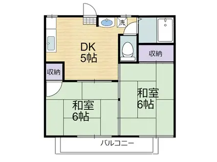 シティハイツ(2DK/2階)の間取り写真