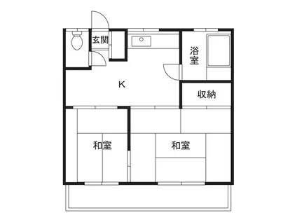 第二秋元荘(2K/2階)の間取り写真