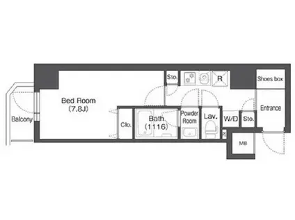 CAVANA新宿夏目坂(1K/6階)の間取り写真