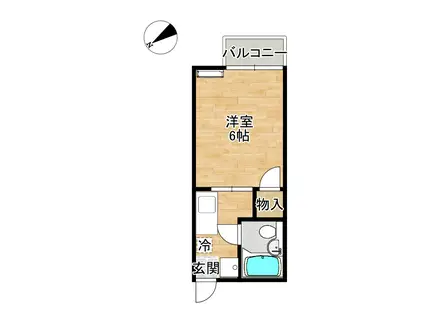 ローズ千里山(1K/2階)の間取り写真