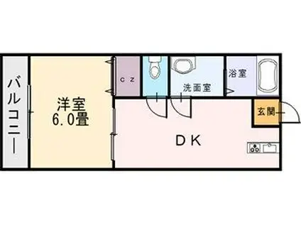 ENVOL宝殿北町館(1DK/2階)の間取り写真