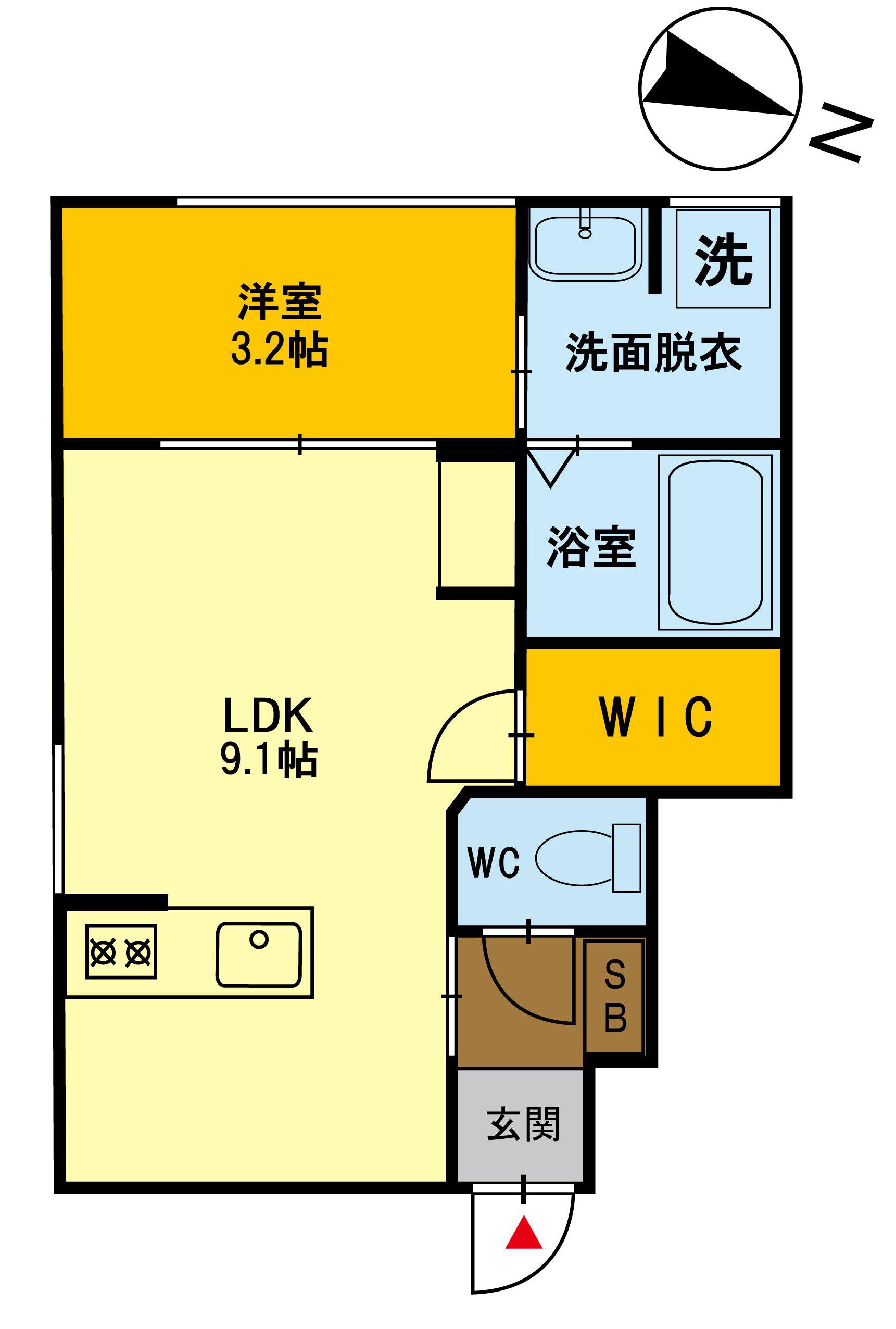 LA・TIDA(1LDK/1階)の間取り写真