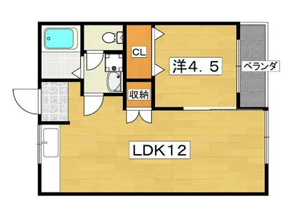 MAYUMIハイツ3番館(1LDK/2階)の間取り写真