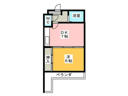 グレイス第5マンション(1DK/2階)の間取り写真