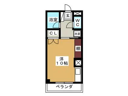 ヤナセコーポ2号館(ワンルーム/1階)の間取り写真