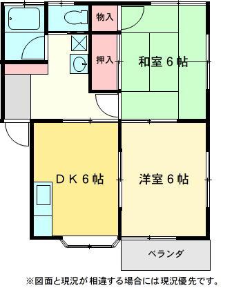 メゾンパール(2DK/2階)の間取り写真