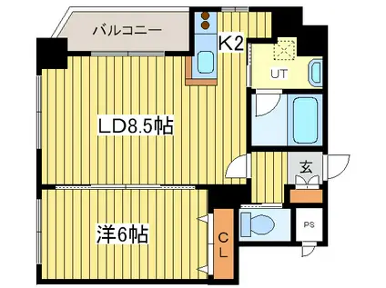 サンフォレスト菊水(1LDK/9階)の間取り写真