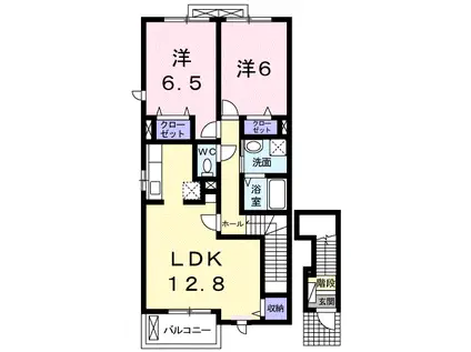 ミニョン カナージュ II(2LDK/2階)の間取り写真