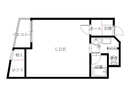 ジョイガーデン(ワンルーム/3階)の間取り写真