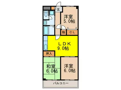 レジデンス猪名川パークサイド(3LDK/2階)の間取り写真
