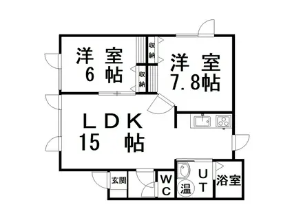 ライラック館(2LDK/2階)の間取り写真