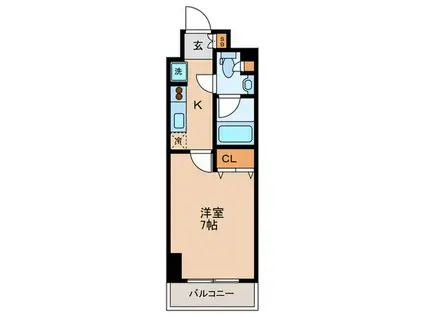 コンフォリア西蒲田(1K/7階)の間取り写真