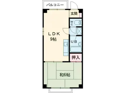 第一江口コーポ(1LDK/4階)の間取り写真