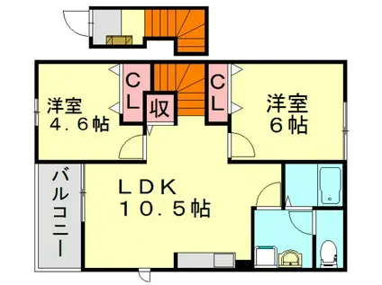 ネクサスB(2LDK/2階)の間取り写真