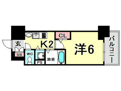 プレサンス三宮ルミネス(1K/4階)の間取り写真
