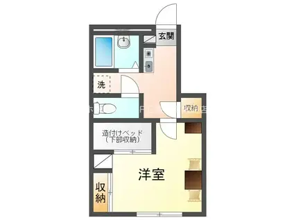 レオパレスウェーブトップ川花(1K/1階)の間取り写真