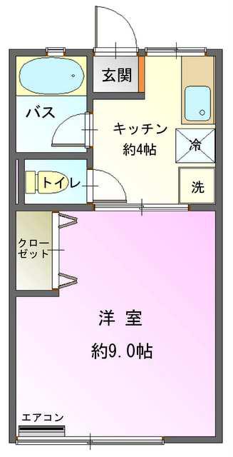 シティハイム藤(1K/2階)の間取り写真