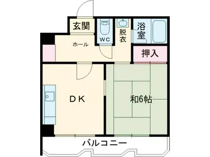 ヴィラ扇(1DK/3階)の間取り写真