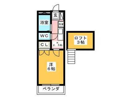 エクセラ(1K/1階)の間取り写真