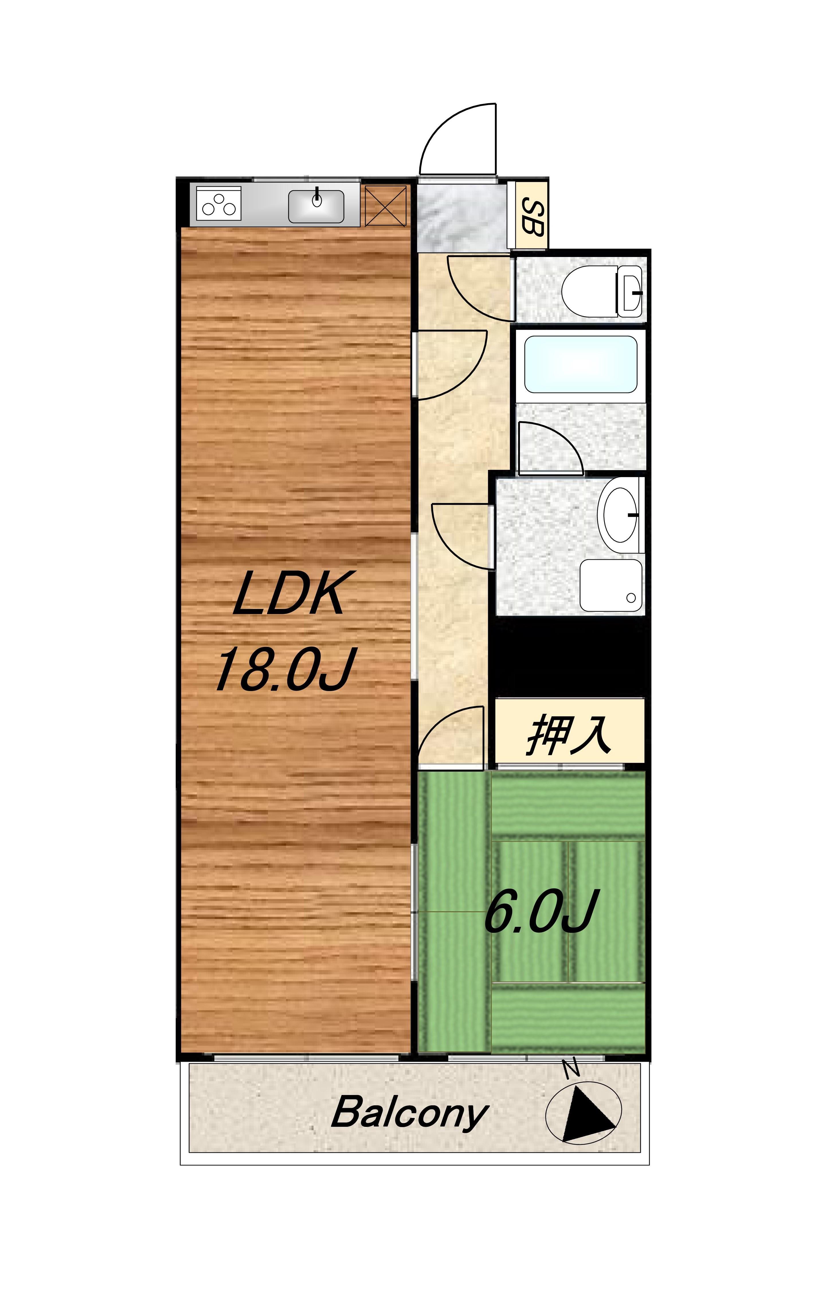平和プラザマンション(1LDK/3階)の間取り写真