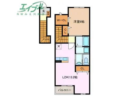 サンリットガーデン(1LDK/2階)の間取り写真