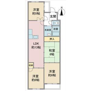 エクセル竹越(4LDK/2階)の間取り写真